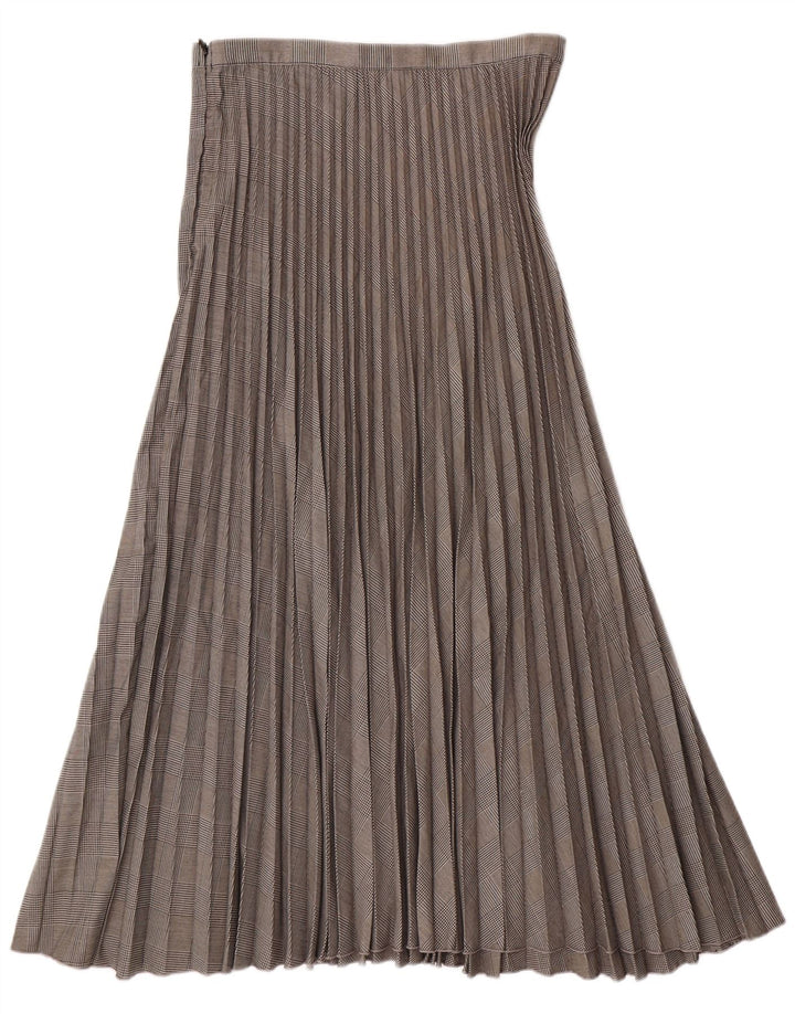 H&M Damen Messerfaltenrock EU 38 Mittel W28 Graues Hahnentritt-Polyester