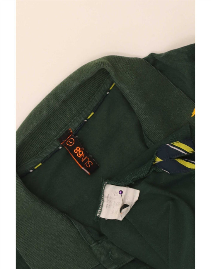 Sun68 Herren-Poloshirt, groß, grüne Baumwolle