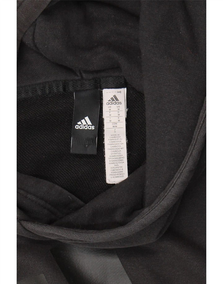 ADIDAS Mens Graphic Hoodie Jumper Medium Black Cotton Vintage Adidas and Second-Hand Adidas from Messina Hembry 