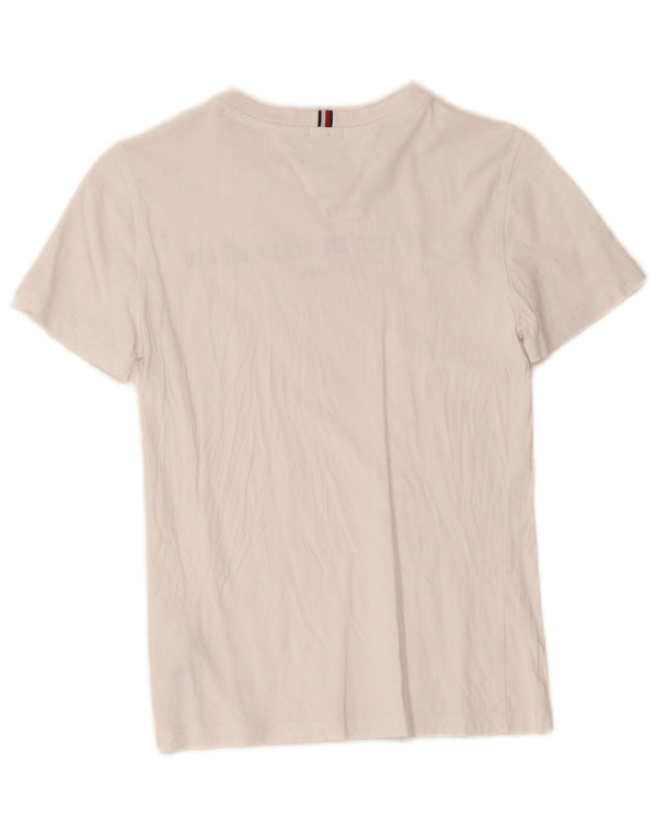 Tommy Hilfiger Mädchen-T-Shirt mit Grafik, 12–13 Jahre, weiße Baumwolle