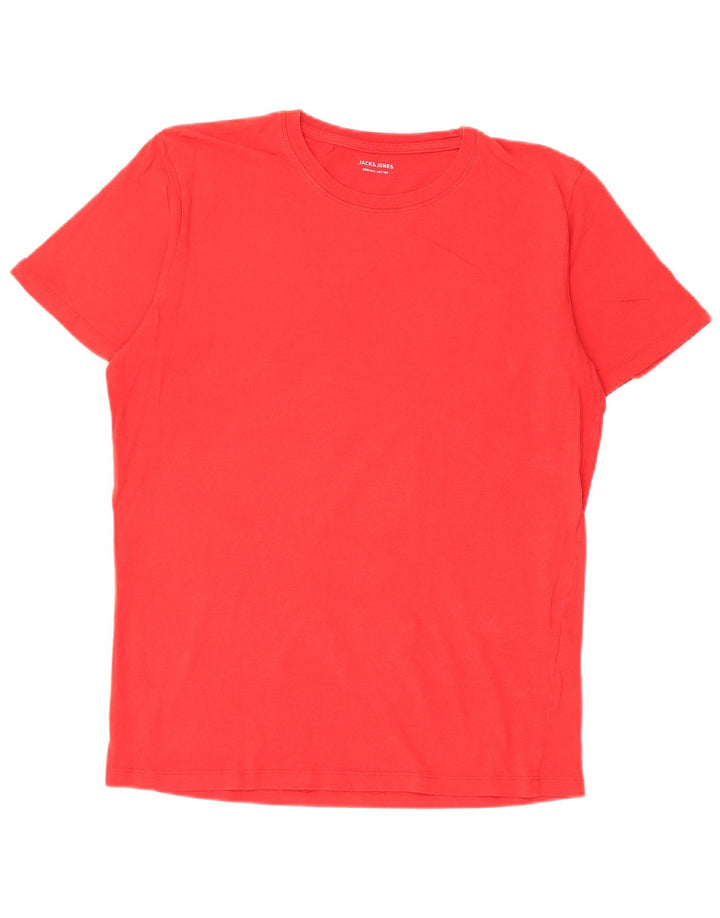 Jack & Jones Herren-T-Shirt-Oberteil aus mittelroter Baumwolle