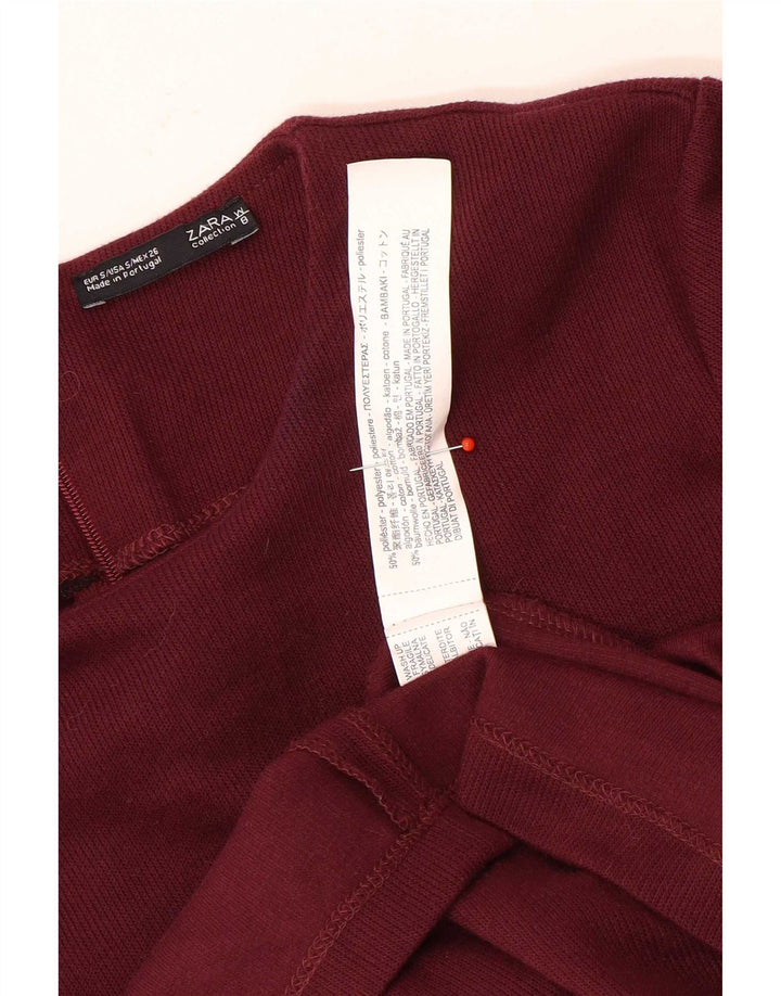 Zara Damen Langarm-Etuikleid, Größe S, Kastanienbraun, Polyester