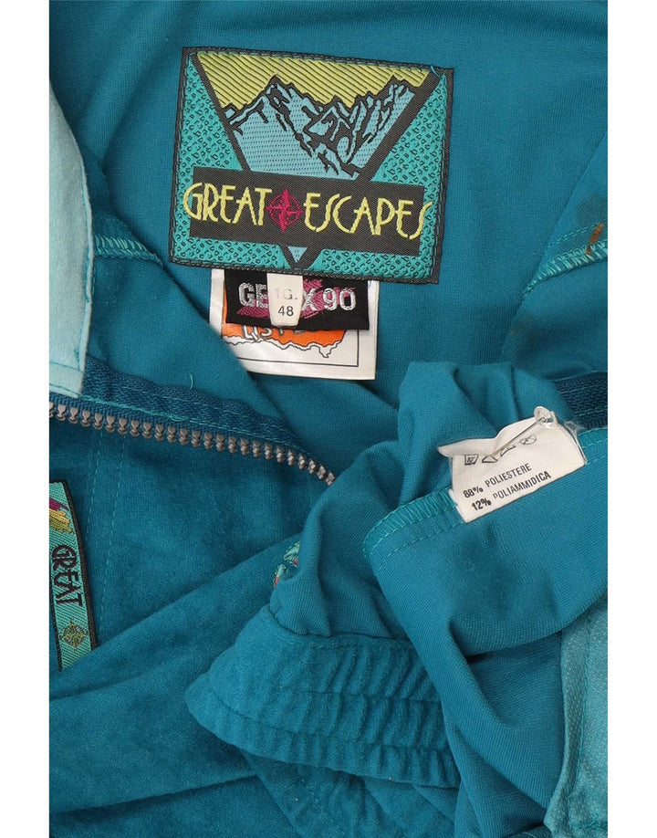 Great Escapes Herren Pullover Trainingsanzug Top Jacke IT 48 Mittelblau Retro