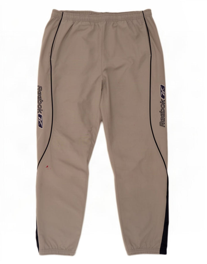 Reebok Herren-Trainingshose mit Grafik, Größe L, grau, Polyester