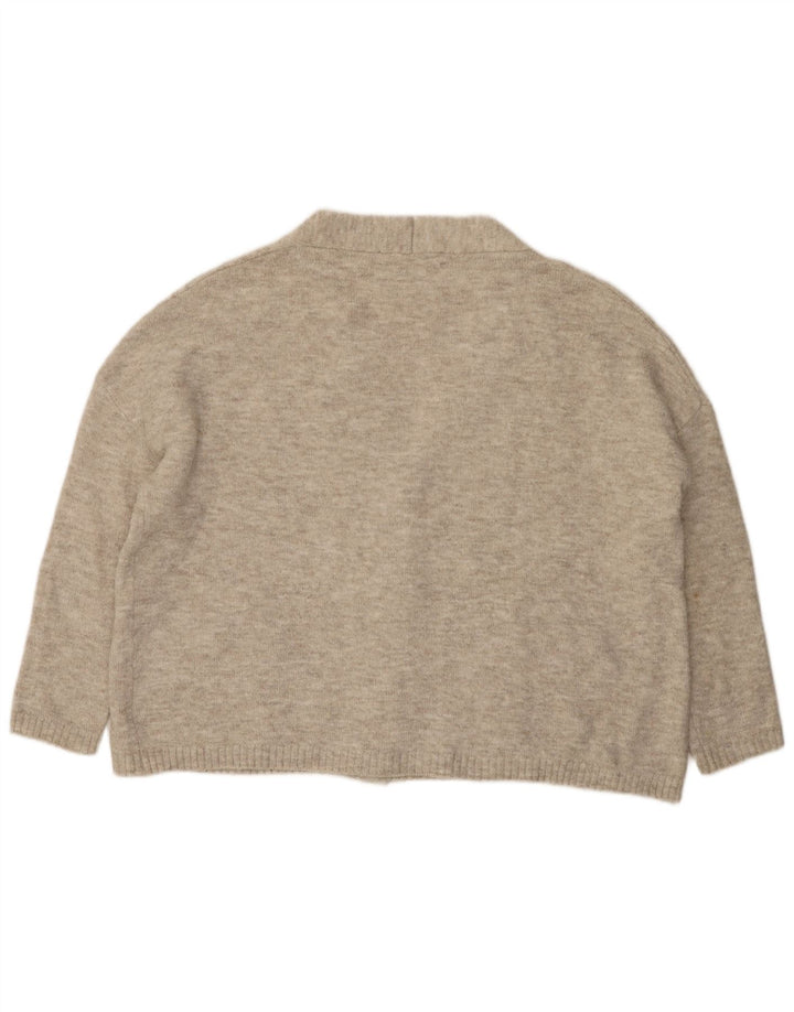 Zara Damen-Strickjacke in Übergröße, Gr. 10, Größe S, Grau meliert