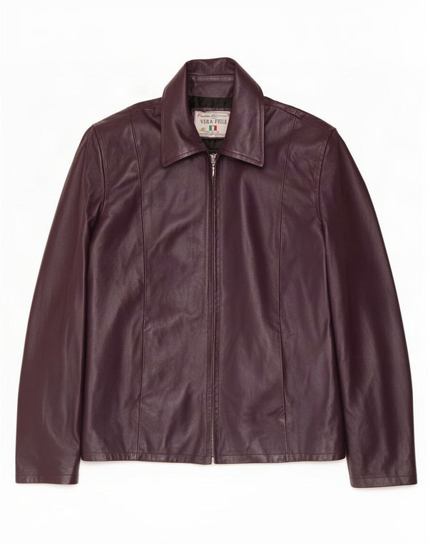 Lavorazione Artigiana Damen Lederjacke IT 46 Large Lila