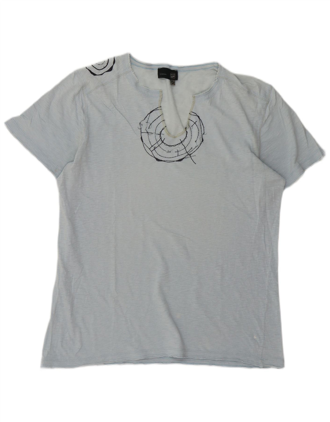 GAS Herren Grafik T-Shirt Top XL Blau meliert