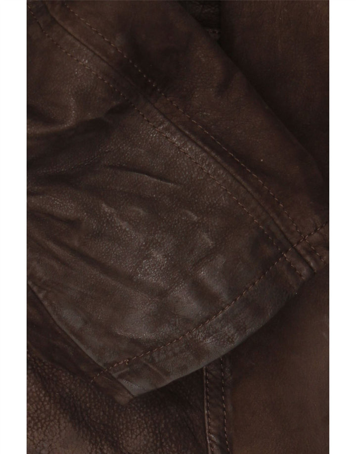 Vintage Herren Lederjacke IT 56 3XL Braunes Leder