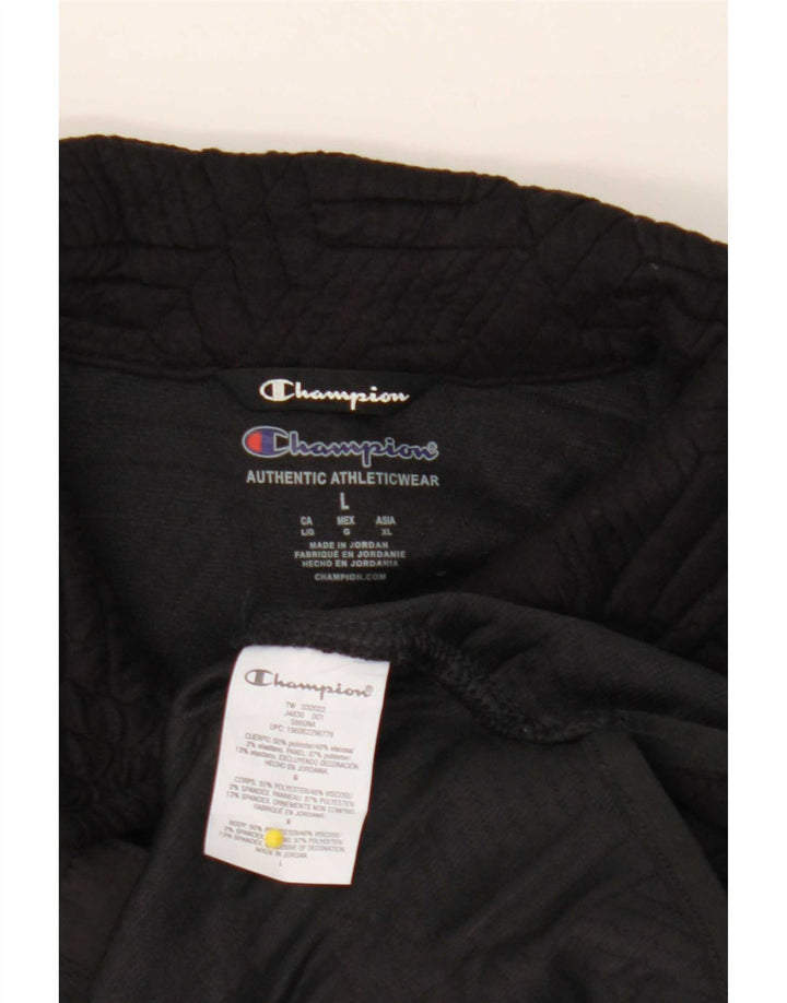 Champion Damen-Trainingsanzug-Top-Jacke, UK 16, großes, schwarzes, geometrisches Polyester