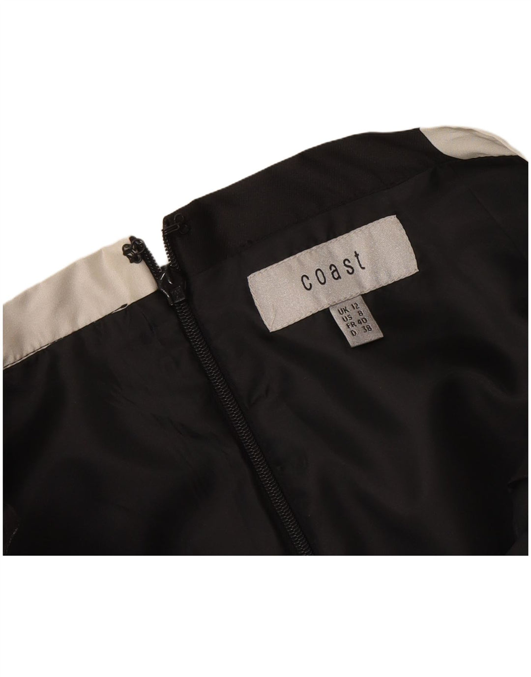 Coast Damen A-Linien-Rock UK 12 Medium W30 Schwarz Geometrisch