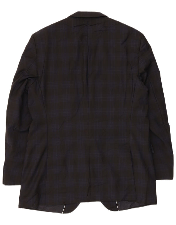 Hugo Boss Herren-Blazer mit 2 Knöpfen, EU 52, XL, marineblau, kariert, Schurwolle