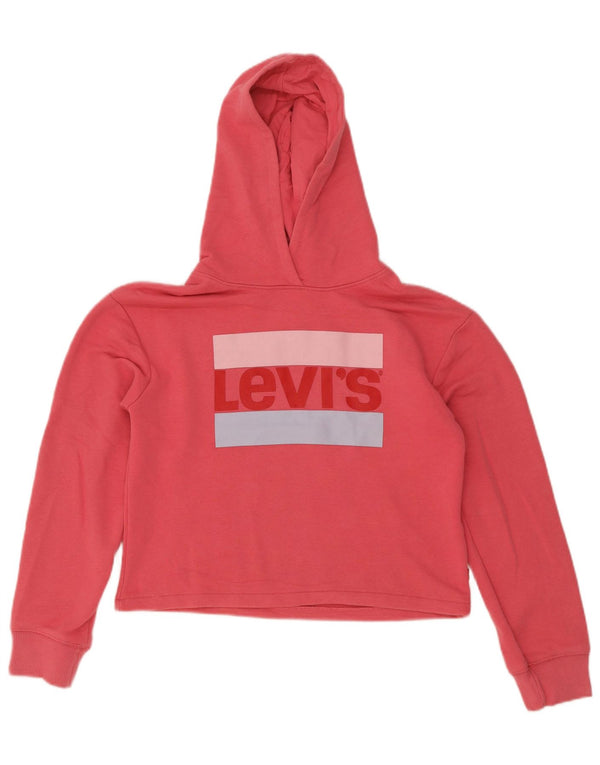 Levi's Crop Graphic Hoodie-Pullover für Mädchen, 13–14 Jahre, rosa Baumwolle