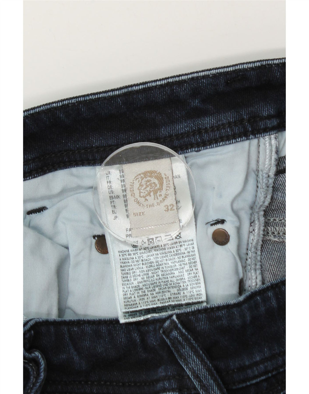 Diesel Herren Slim Jeans W32 L32 Marineblaue Baumwolle