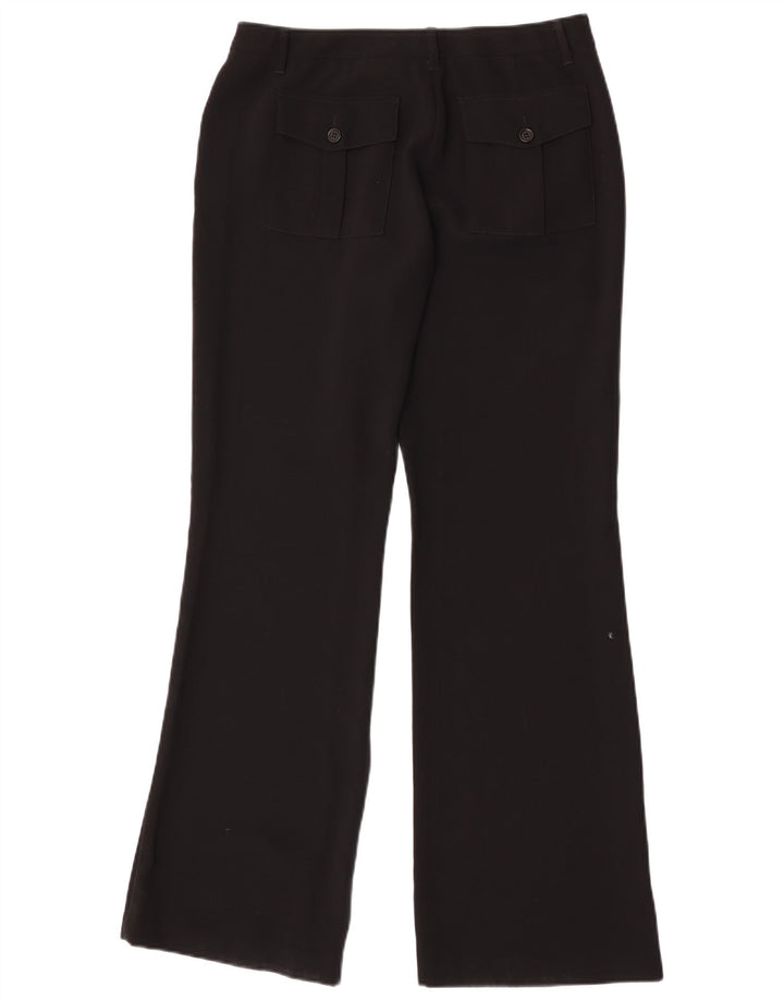 Benetton Damen Bootcut Chino Hose IT 44 Medium W28 L32 Schwarz Polyester