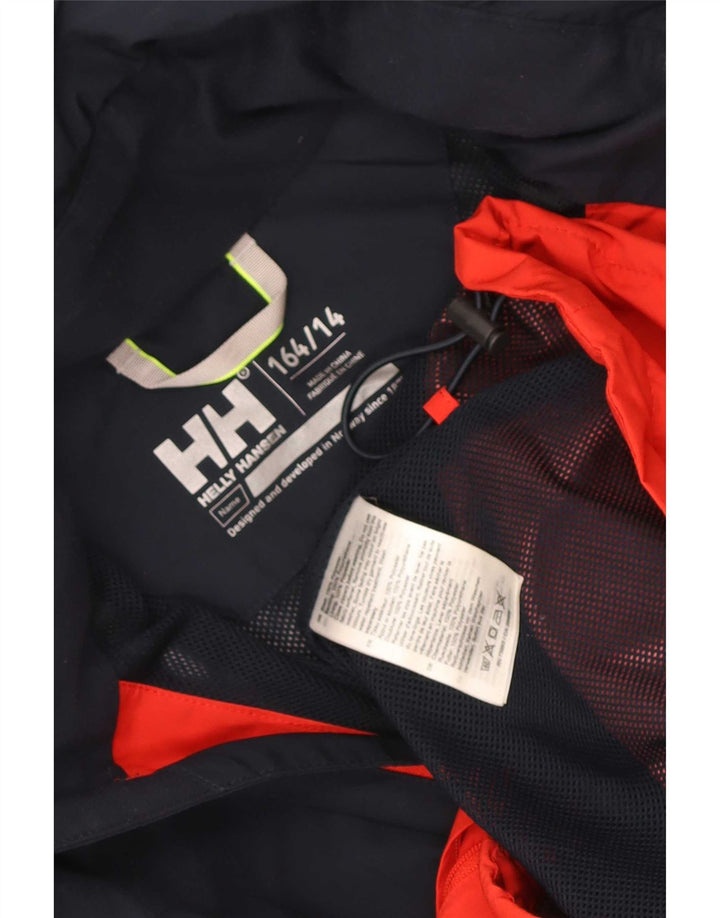 Helly Hansen Grafische Regenjacke für Jungen, 13–14 Jahre, Marineblau, Farbblock