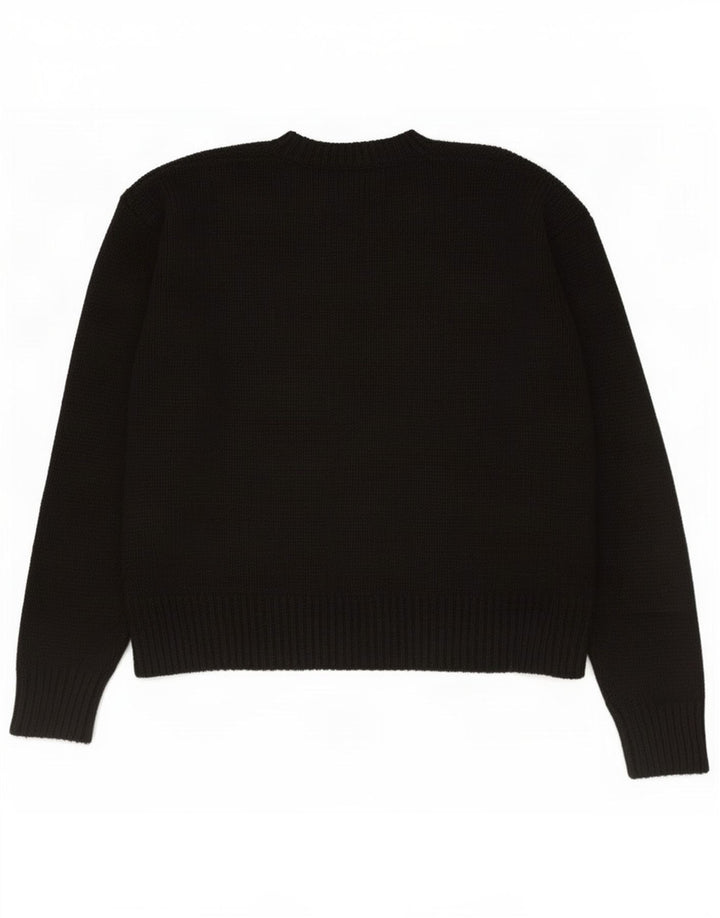 Zara Damen-Pullover, übergroß, Rundhalsausschnitt, Gr. 10, Größe S, Schwarz, Polyester