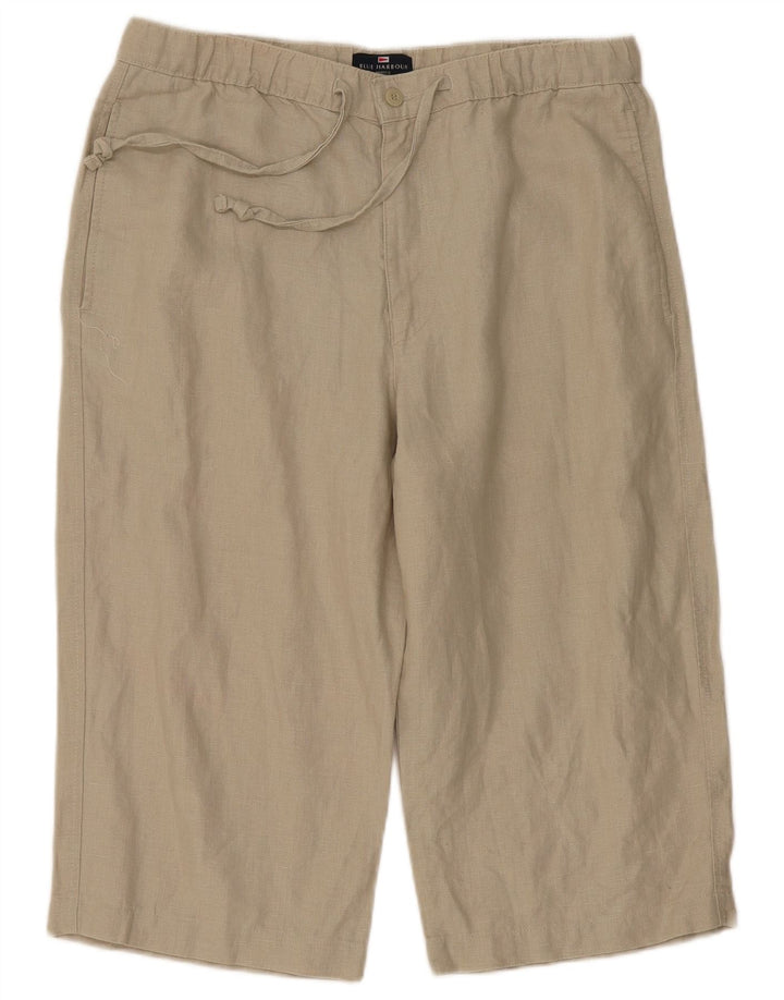Marks & Spencer Herren Blue Harbour Bermudashorts W34 Large Beige Leinen