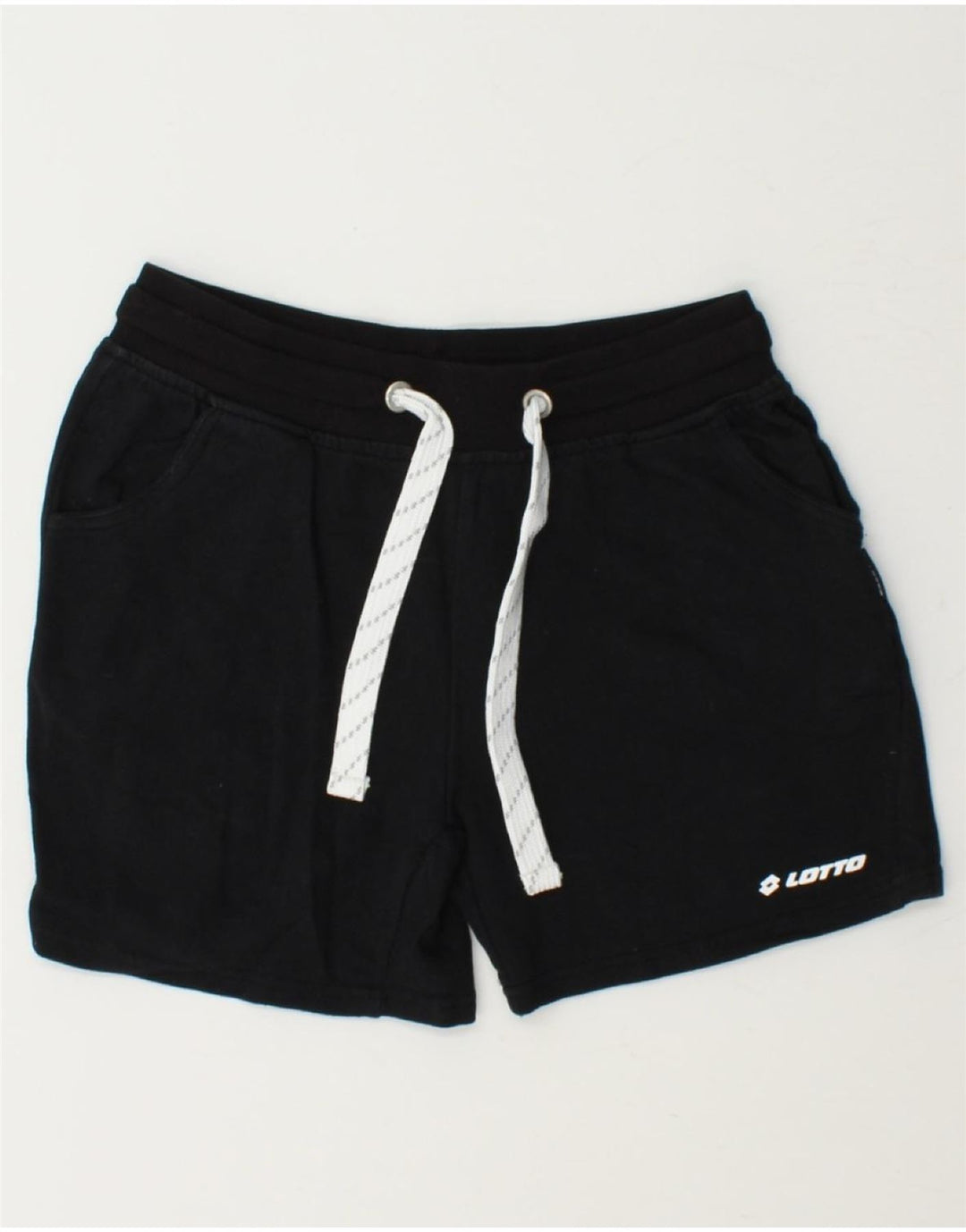 LOTTO Womens Sport Shorts UK 12 Medium  Black Cotton Vintage Lotto and Second-Hand Lotto from Messina Hembry 