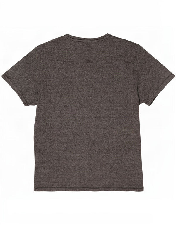 French Connection Herren-T-Shirt-Oberteil 2XL aus grauer Nadelstreifen-Baumwolle