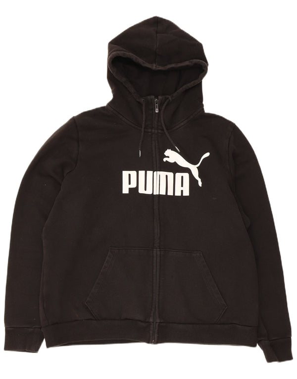 Puma Womens Graphic Zip Hoodie Pullover UK 20 2XL Schwarz Baumwolle