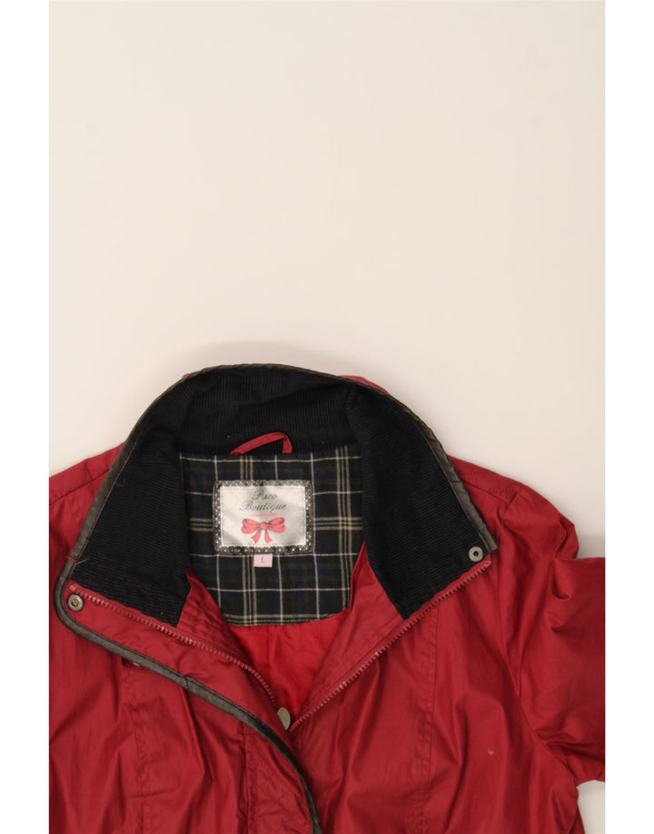 PACO BOUTIQUE Womens Utility Jacket UK 16 Large Red Cotton Vintage Paco Boutique and Second-Hand Paco Boutique from Messina Hembry 
