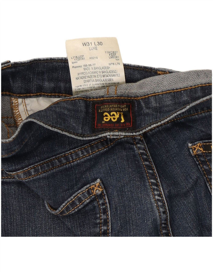 Lee Damen Luke Slim Jeans W31 L30 Marineblau Baumwolle