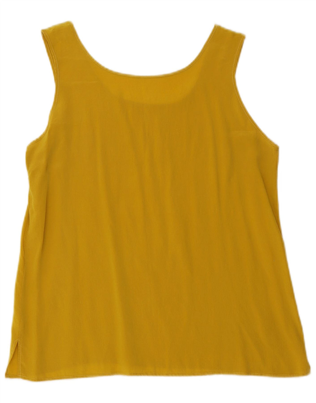 Vintage Damen Ärmelloses Blusentop UK 8 Kleine gelbe Seide