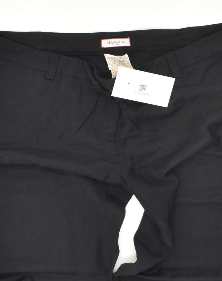 MAX & CO. Womens Straight Chino Trousers W34 L27 Black Wool | Vintage Max & Co. | Thrift | Second-Hand Max & Co. | Used Clothing | Messina Hembry 