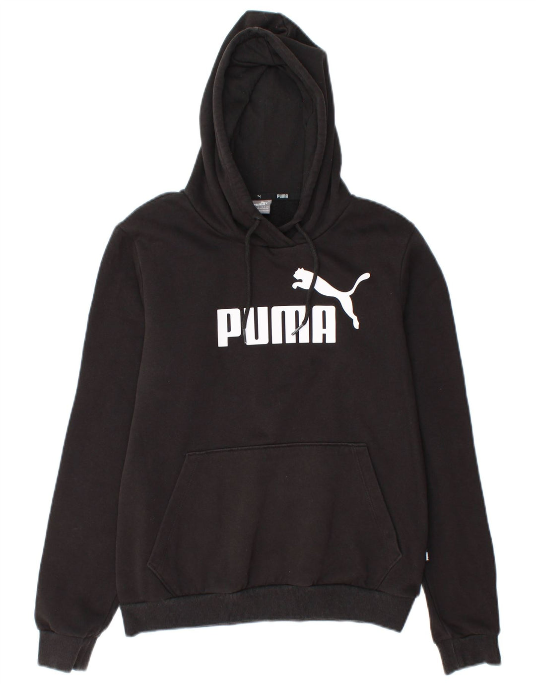 Puma Womens Graphic Hoodie Pullover UK 12 Mittelschwarze Baumwolle