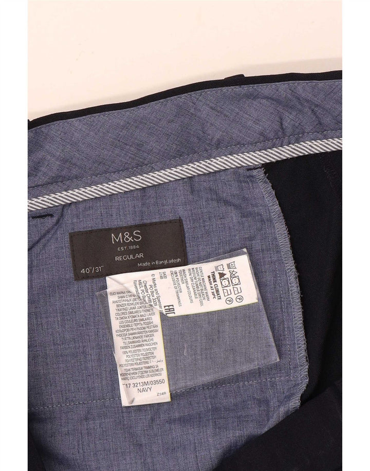 Marks & Spencer Herren-Anzughose, gerade, normal, W40, L31, Marineblau