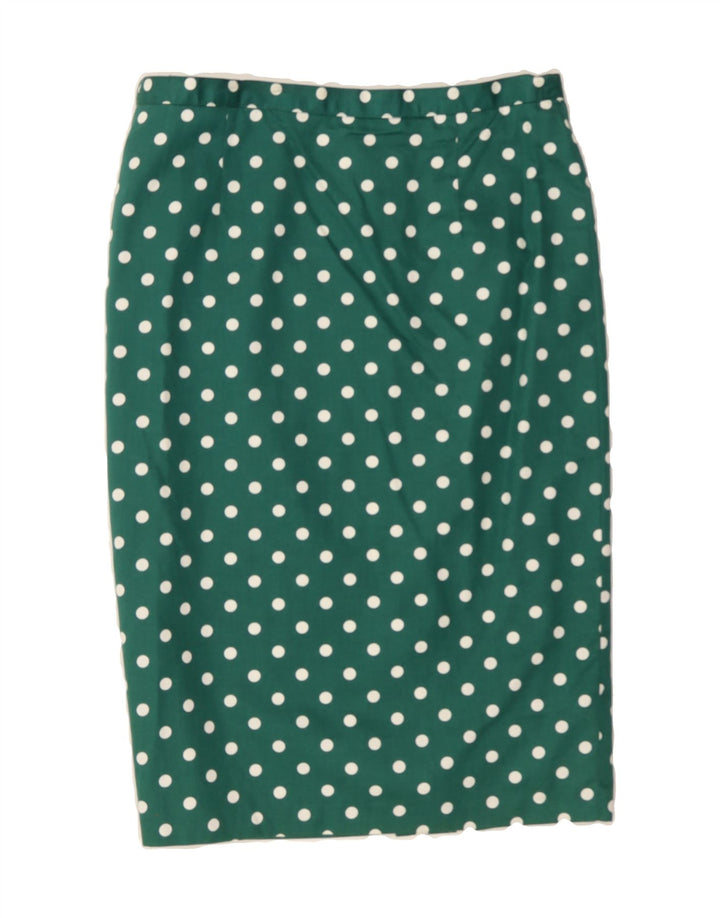 VINTAGE Womens Pencil Skirt W30 Medium Green Polka Dot Vintage Vintage and Second-Hand Vintage from Messina Hembry 
