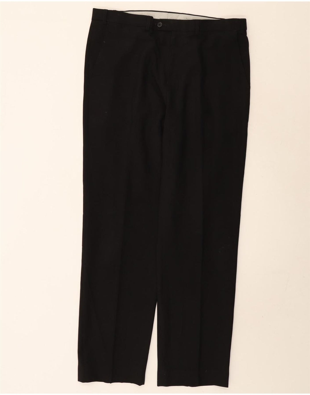 MARKS & SPENCER Herren-Anzughose mit normaler Passform, W36, L33, schwarzes Polyester