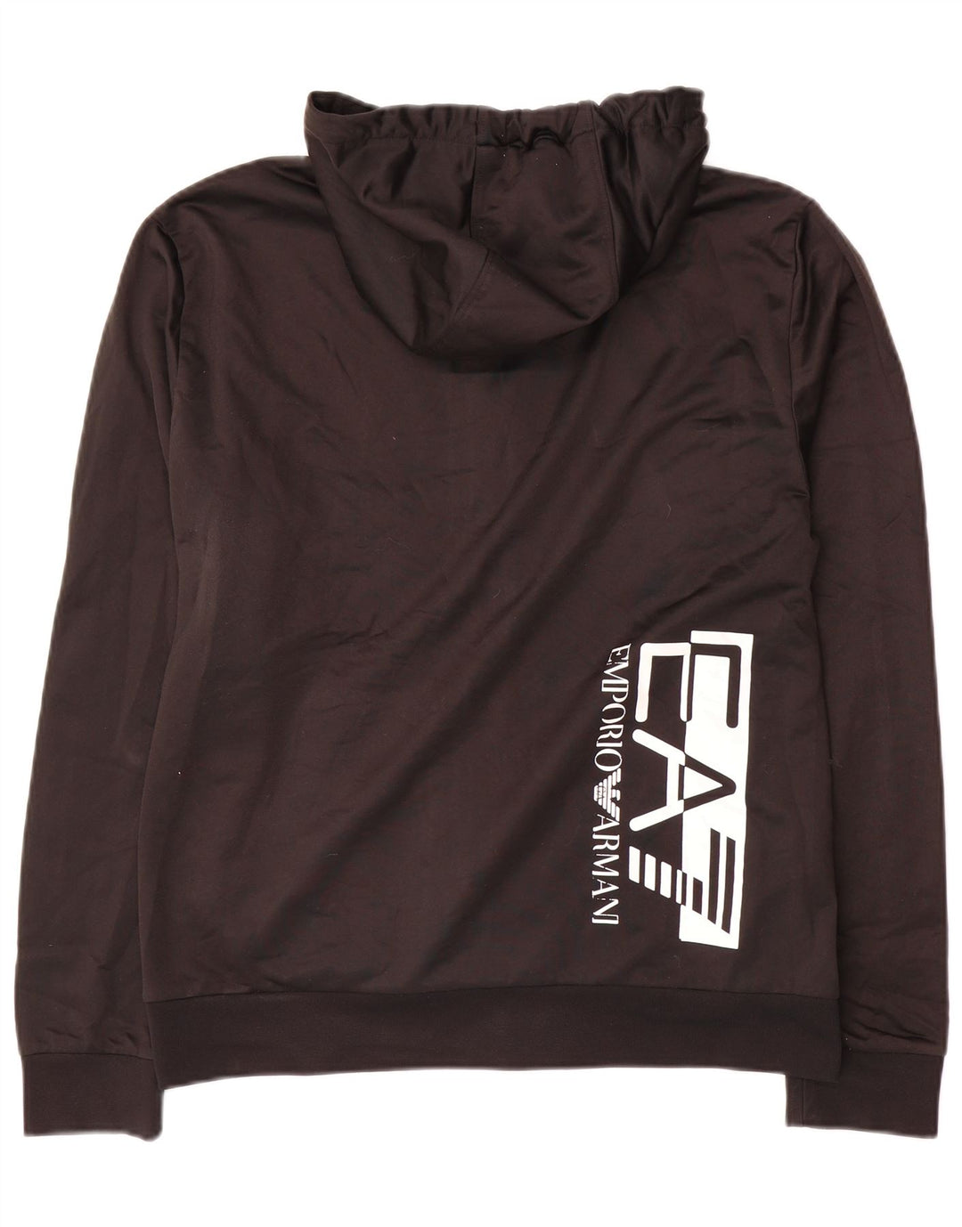 Emporio Armani Herren-Kapuzenpullover mit grafischem Reißverschluss, mittelschwarz, Polyester