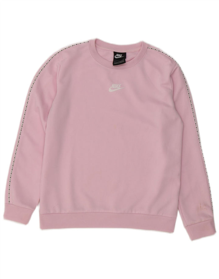 Nike Mädchen-Sweatshirt mit Grafik, 12–13 Jahre, groß, rosa, Polyester