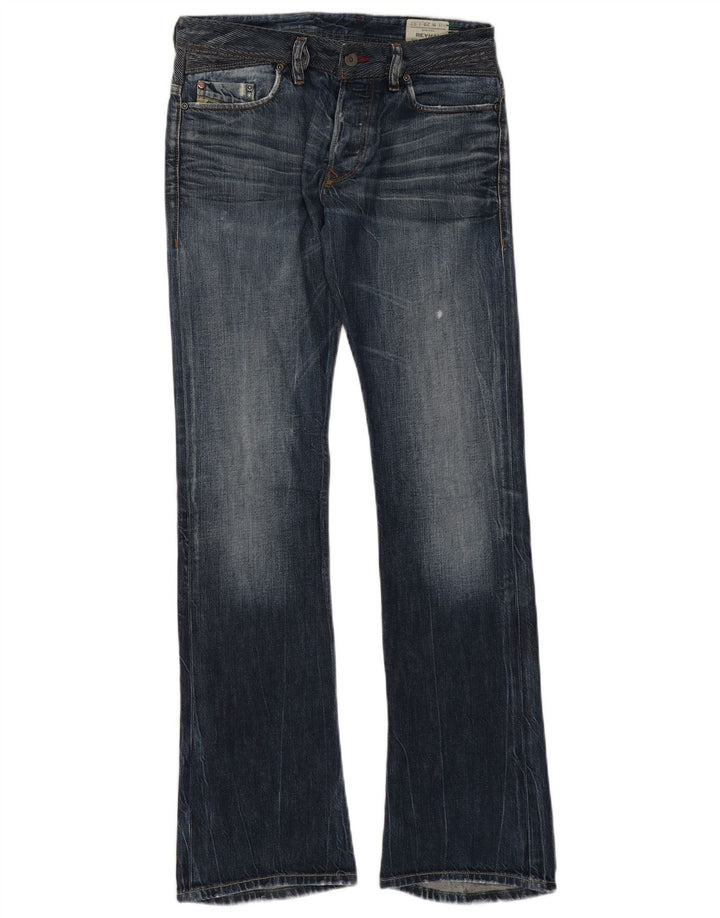 Diesel Herren Reyhan Bootcut Jeans W29 L32 Marineblau Baumwolle