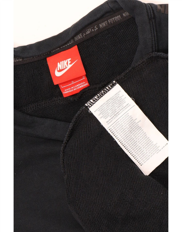 Nike Herren-Sweatshirt mit Grafik, groß, aus schwarzer Baumwolle