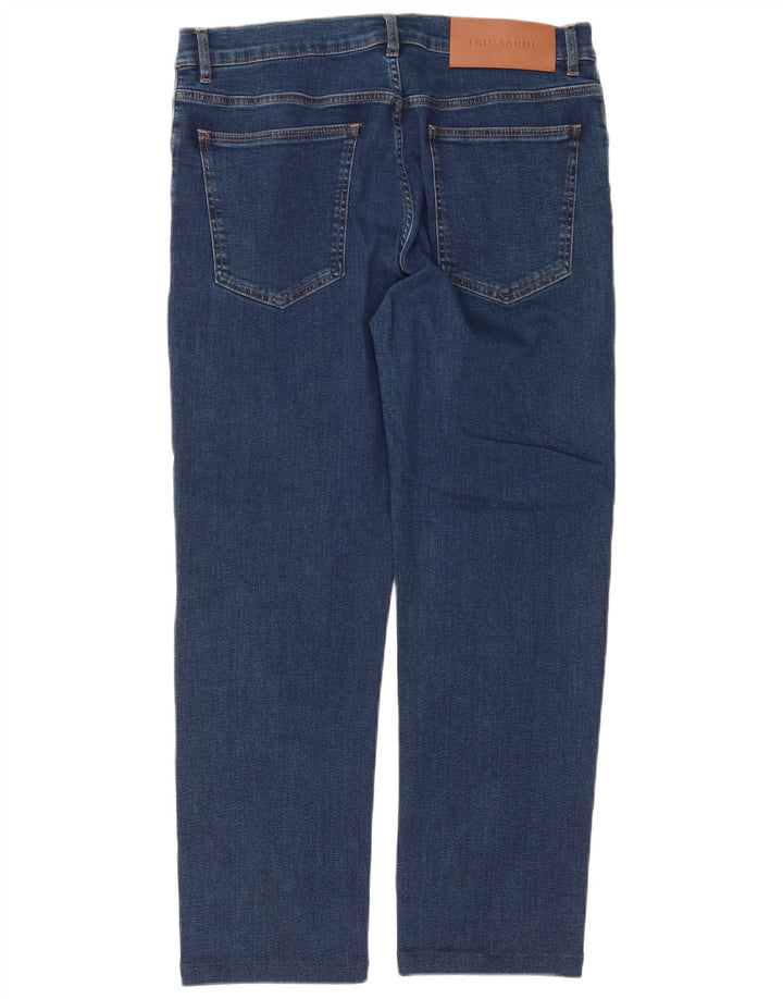 TRUSSARDI Herren Straight Jeans W36 L28 Marineblaue Baumwolle
