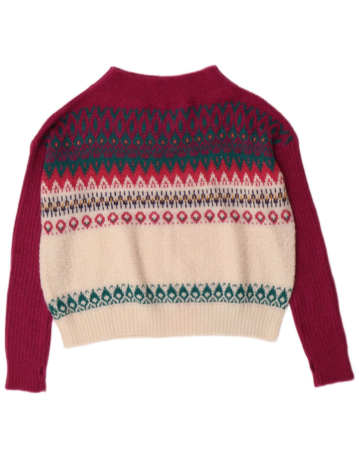 Benetton Damen-Pullover mit Rollkragen, Gr. 14, mittleres Burgunderrot, Acryl