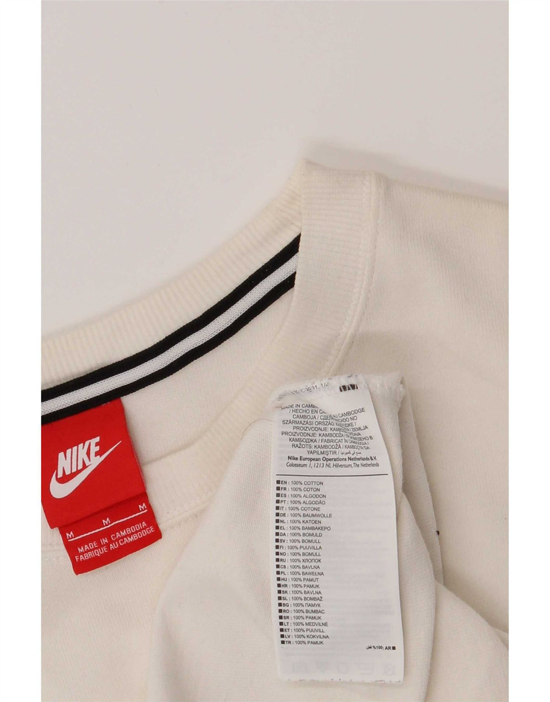 Nike Herren-Grafikoberteil mit langen Ärmeln, mittelweiße Baumwolle