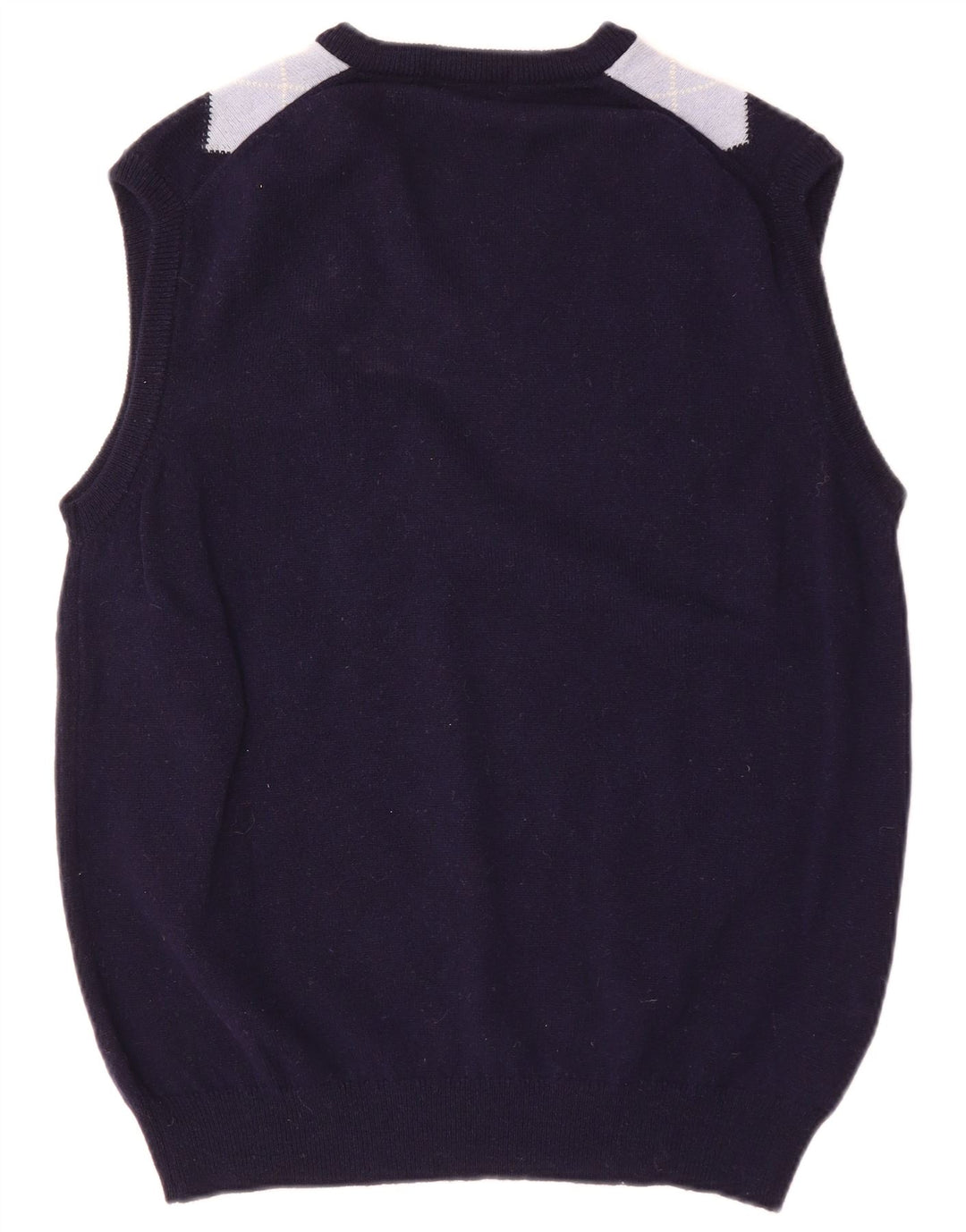 ST MICHAEL Herren Weste Tank Top IT 52/54 Large Marineblau Argyle/Diamant