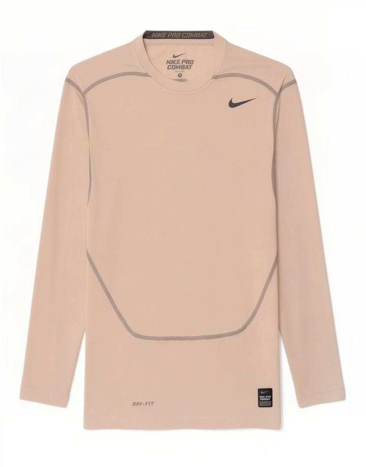 Nike Damen Dri Fit Top Langarm UK 8 Small Weiß Polyester