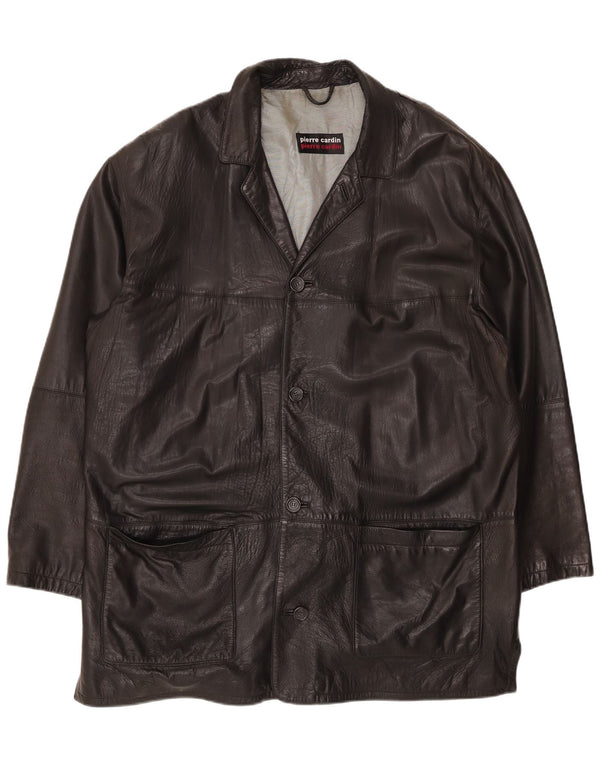 PIERRE CARDIN Herren Lederjacke IT 58 4XL Schwarzes Leder
