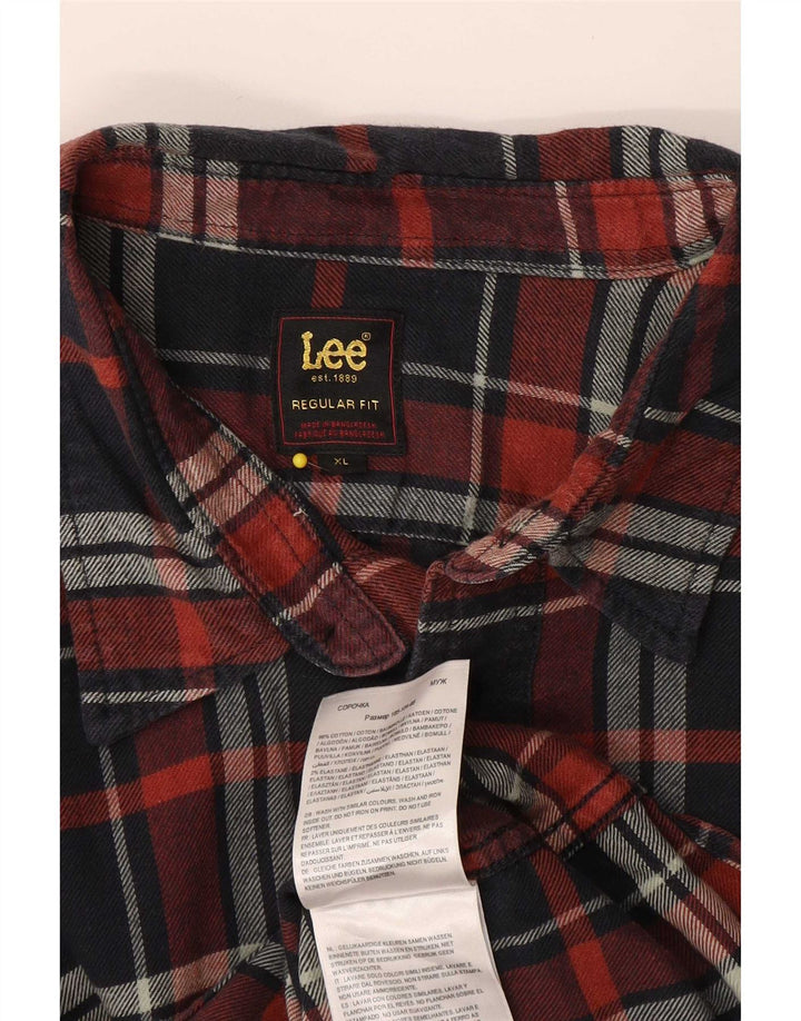 Lee Herren-Flanellhemd, reguläre Passform, XL, marineblau, kariert, Baumwolle