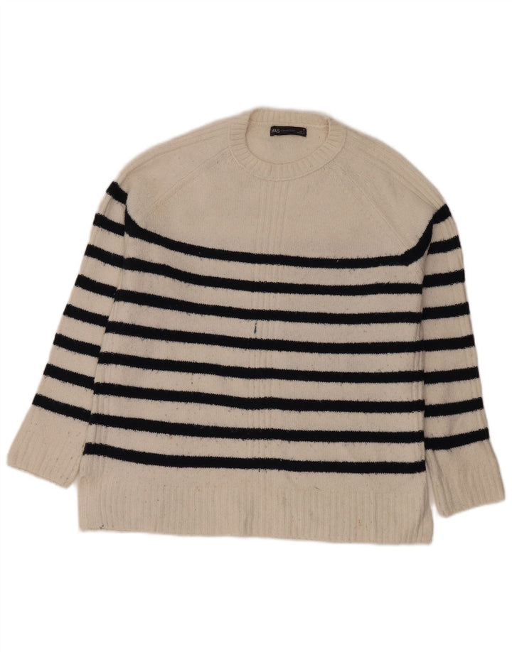 Marks & Spencer Damen-Pullover mit Rundhalsausschnitt, Gr. 14, Mittel, gebrochenes Weiß