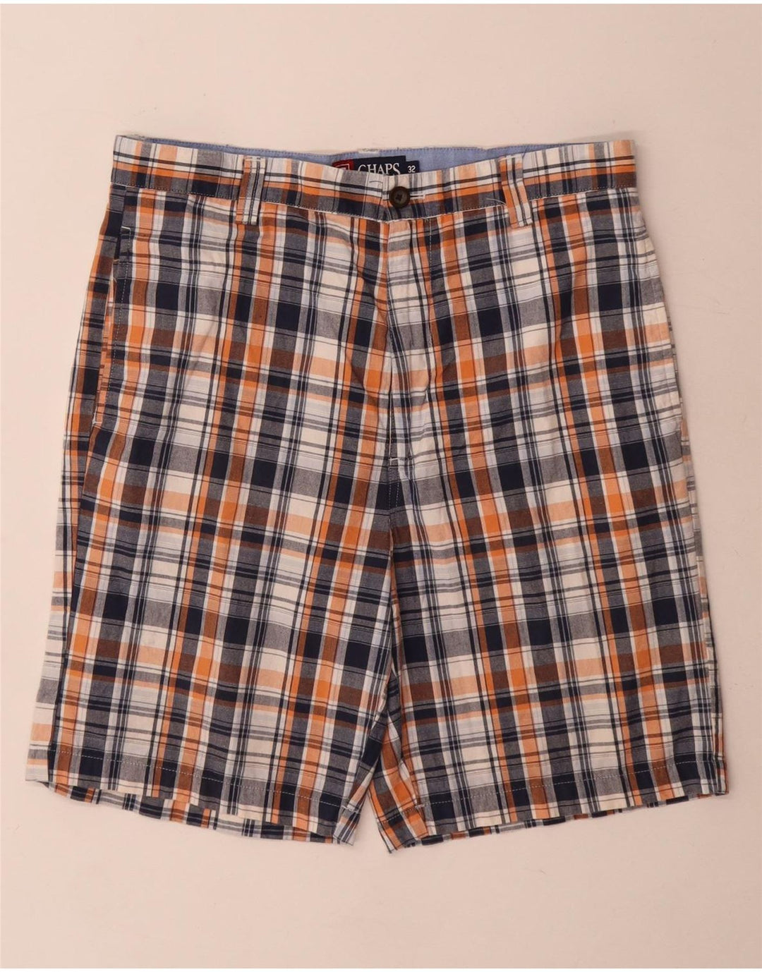 Chaps Herren-Chinoshorts W32, mittelgroß, marineblau, kariert