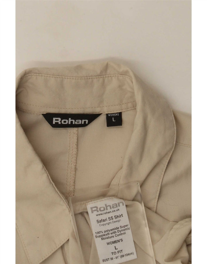 Rohan Damen Kurzarmhemd UK 16 Large Beige Polyamid