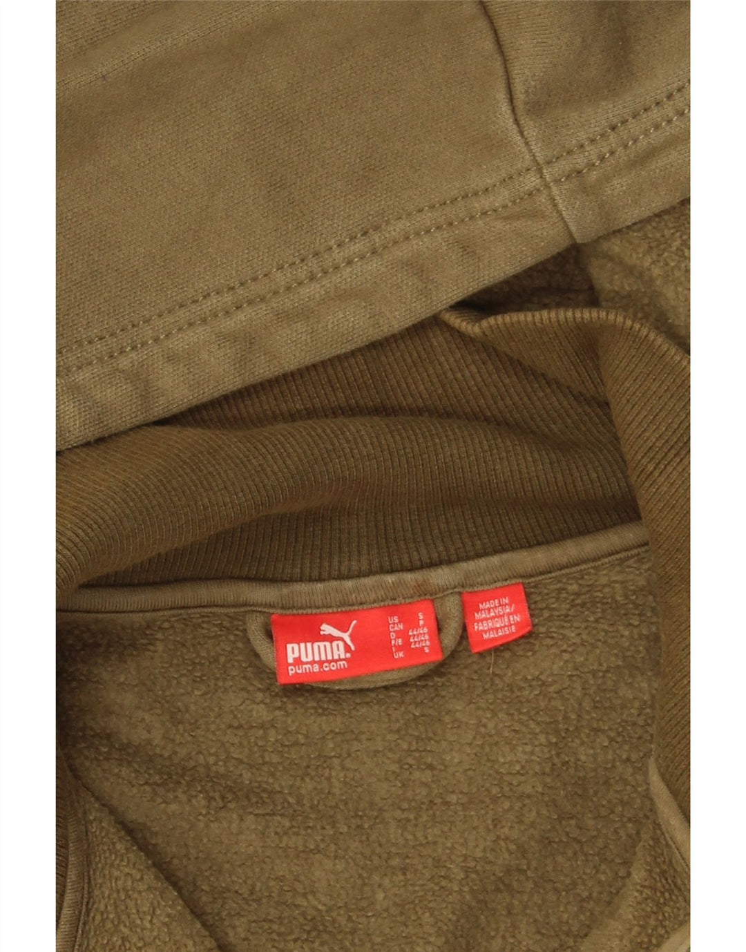 Puma Herren Kapuzenpullover mit grafischem Reißverschluss, klein, Khaki, Baumwolle