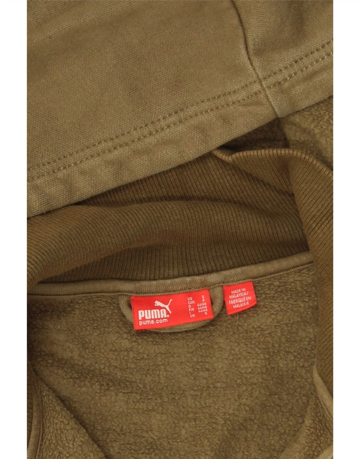 Puma Herren Kapuzenpullover mit grafischem Reißverschluss, klein, Khaki, Baumwolle