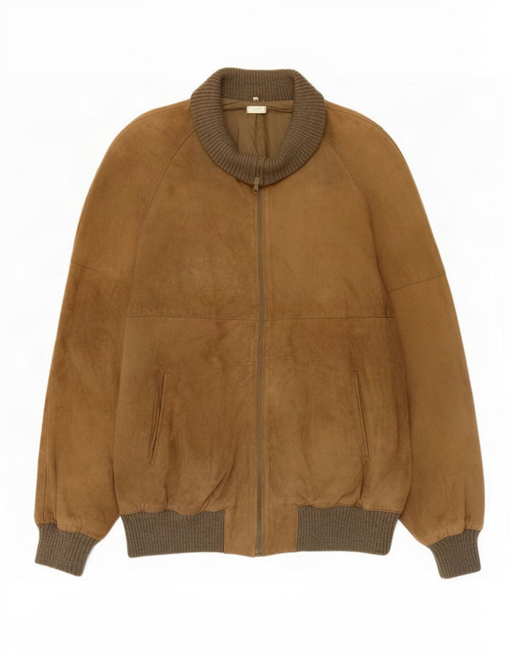 Vintage Herren Bomber Wildlederjacke UK 38 Medium Beige