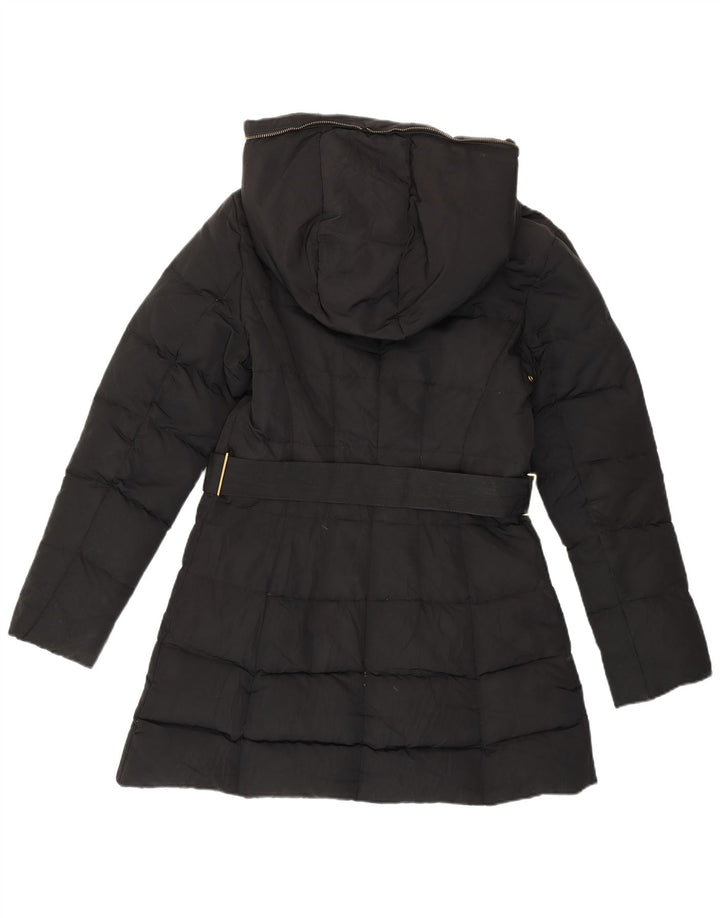 Zara Damen-Jacke mit Kapuze, gepolstert, UK 16, Größe L, Schwarz, Polyester